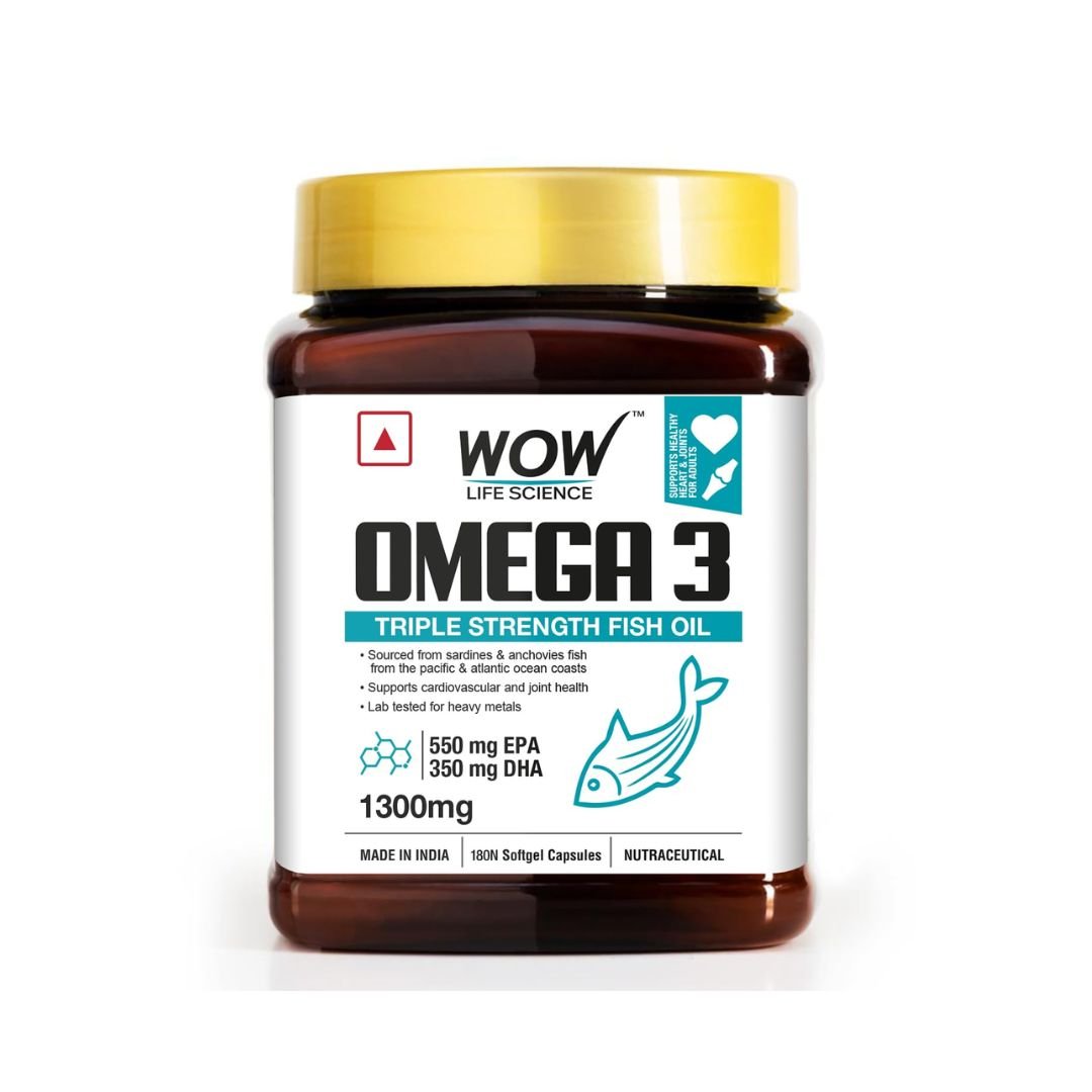 WOW Life Science Omega-3 Fish Oil - 1000mg with EPA & DHA